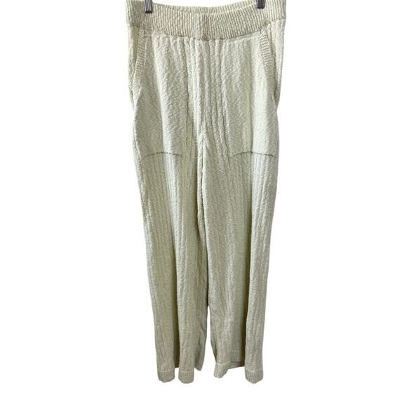Free People Ocean Drive Knit Wide Leg Pants in Opal Silk Size Medium Gently Used - Picture 2 of 6